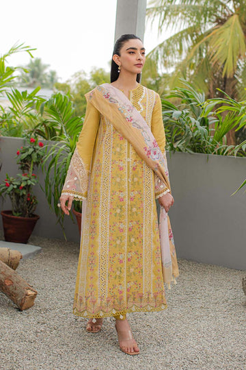 Qalamkar | Q Line Lawn Collection | JK-15 MIEL - House Of Hania