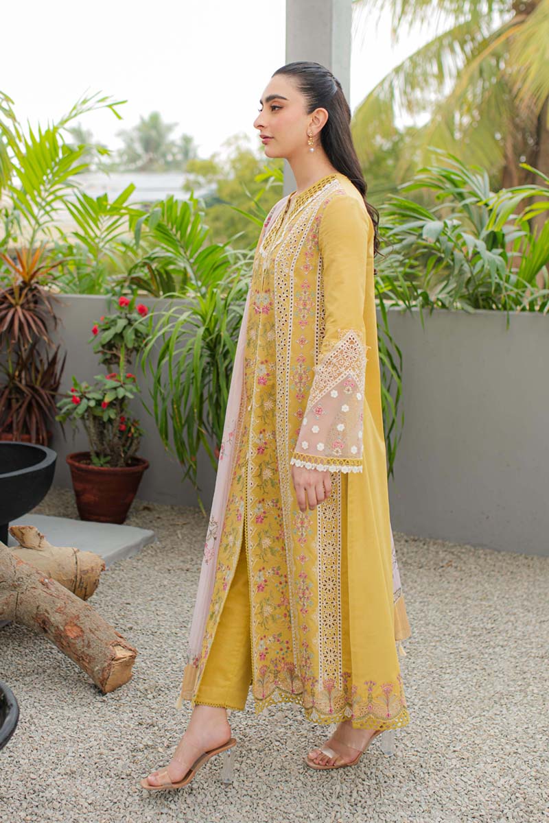 Qalamkar | Q Line Lawn Collection | JK-15 MIEL - House Of Hania