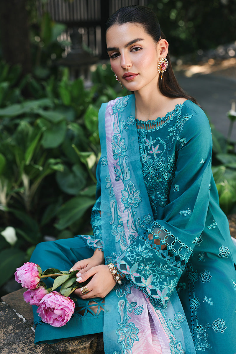 Qalamkar | Q Line Lawn Drop | RP-03 SAPPHIRE - House Of Hania