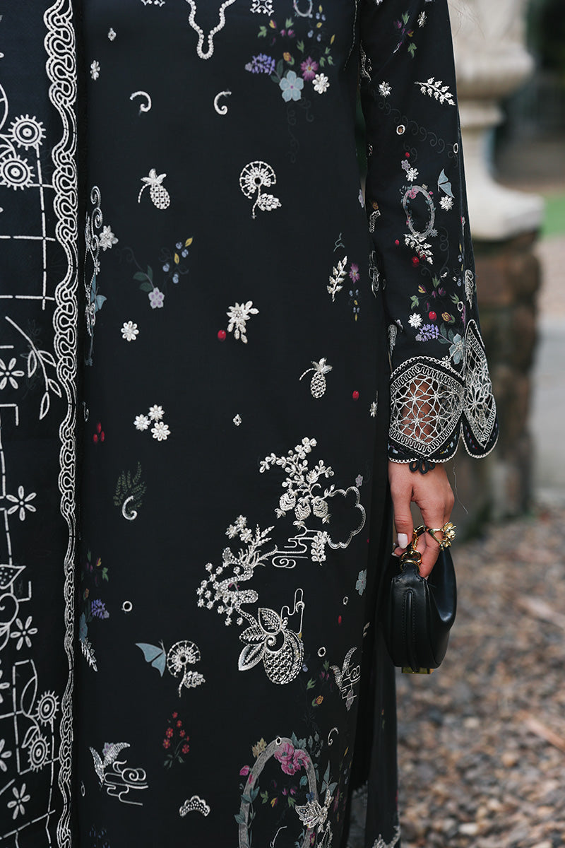 Qalamkar | Q Line Lawn Drop | RP-07 OBSIDIAN - House Of Hania