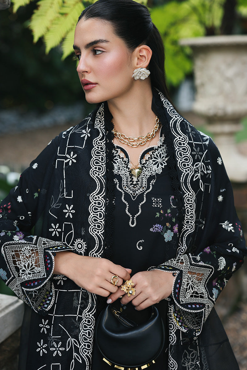 Qalamkar | Q Line Lawn Drop | RP-07 OBSIDIAN - House Of Hania