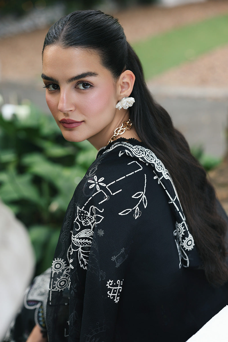 Qalamkar | Q Line Lawn Drop | RP-07 OBSIDIAN - House Of Hania