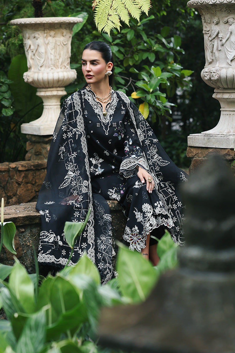 Qalamkar | Q Line Lawn Drop | RP-07 OBSIDIAN - House Of Hania