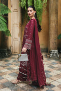 Qalamkar | Q Line Lawn Drop | RP-12 GARNET - House Of Hania