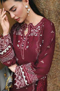 Qalamkar | Q Line Lawn Drop | RP-12 GARNET - House Of Hania