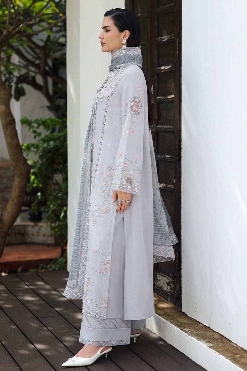 Qalamkar | Q Linen 25 | KL-02 HAZE - House Of Hania