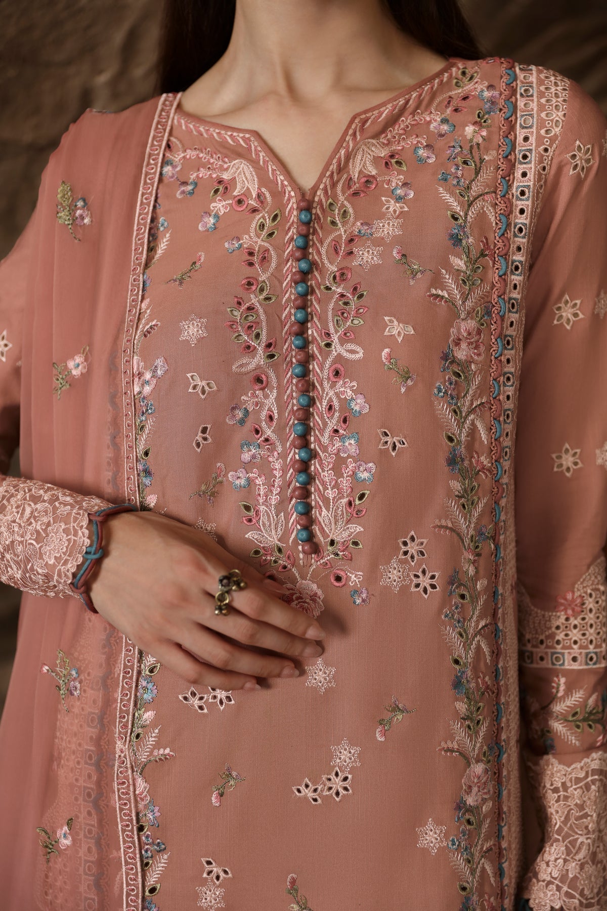 Qalamkar | Qlinekari Linen Collection | LM-03 LUAN - House Of Hania