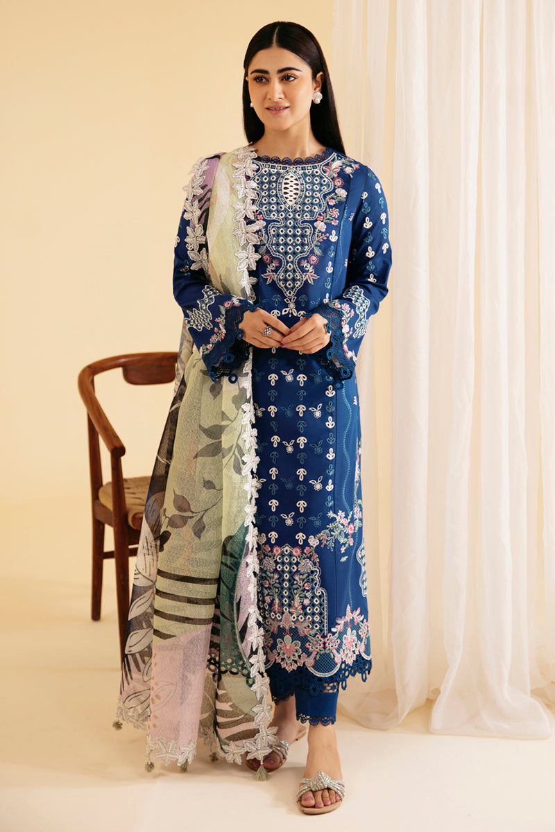 Qalamkar | Qlinekari Luxury Lawn | SQ-08 ZEL - House Of Hania