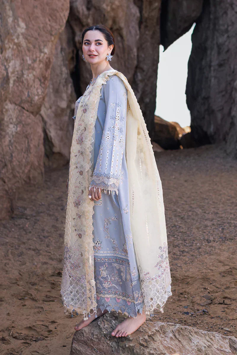 Qalamkar | Sahil Kinare Luxury Lawn | FP-04 FIRUZE - House Of Hania