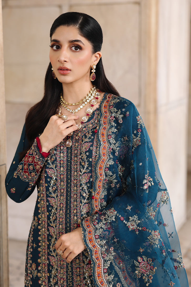 Qalamkar | Shadmaani Formals 25 | RH-02 NEELAM - House Of Hania