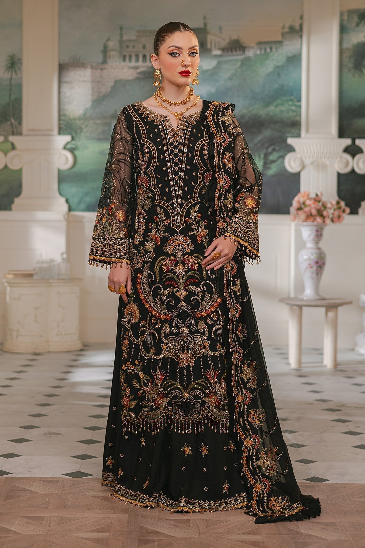 Raeesa Premium | Ada Premium Collection | HU - 46 Black Swan - House Of Hania