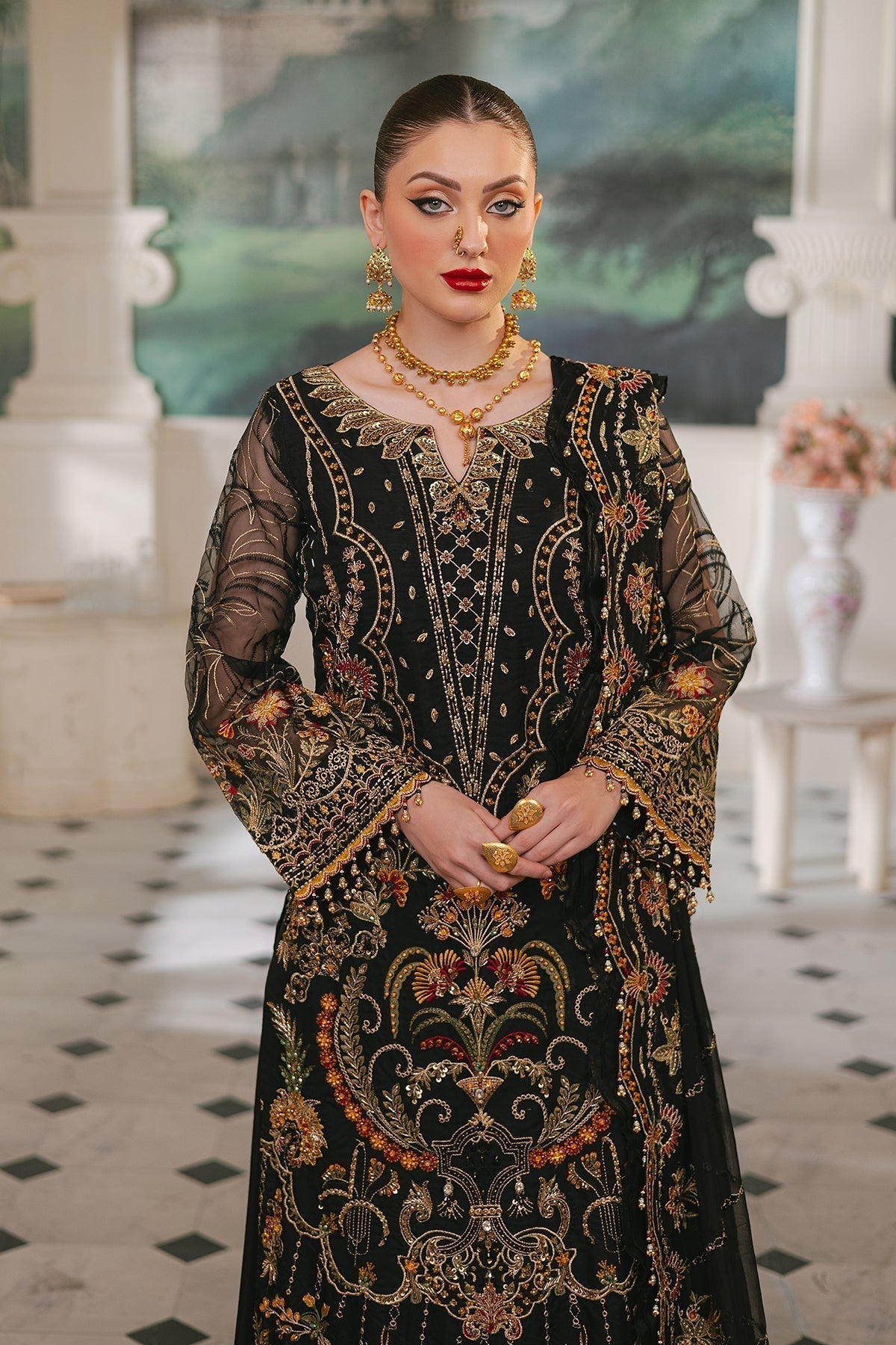 Raeesa Premium | Ada Premium Collection | HU - 46 Black Swan - House Of Hania