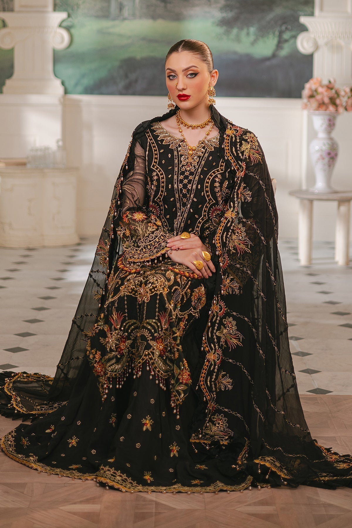 Raeesa Premium | Ada Premium Collection | HU - 46 Black Swan - House Of Hania