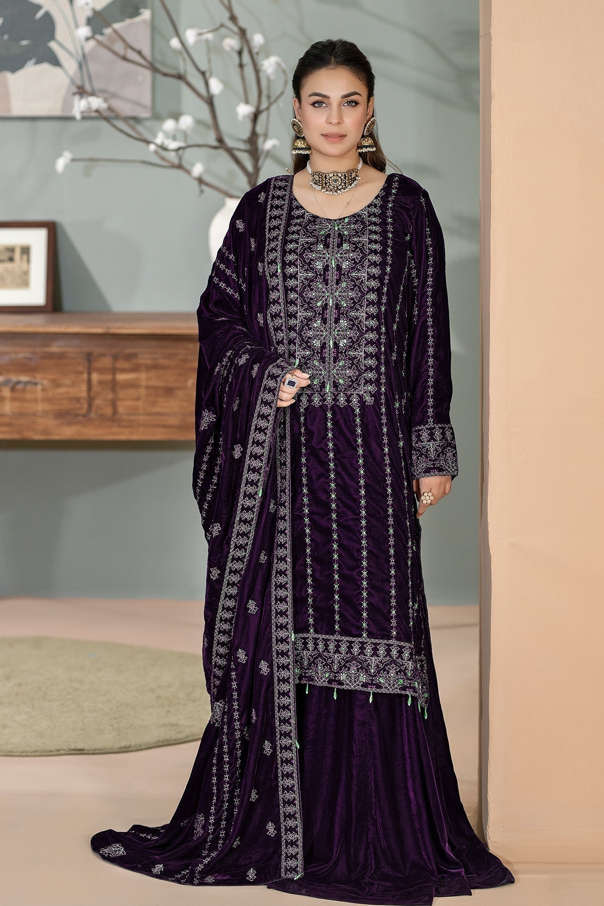 Raeesa Premium | Bareeza Velvet | VL-100 - House Of Hania