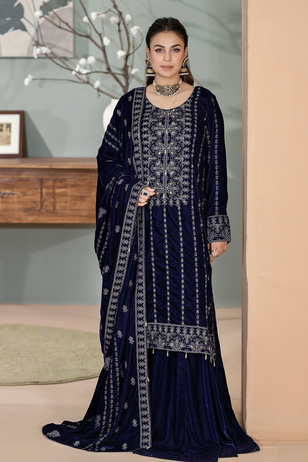 Raeesa Premium | Bareeza Velvet | VL-100 - House Of Hania