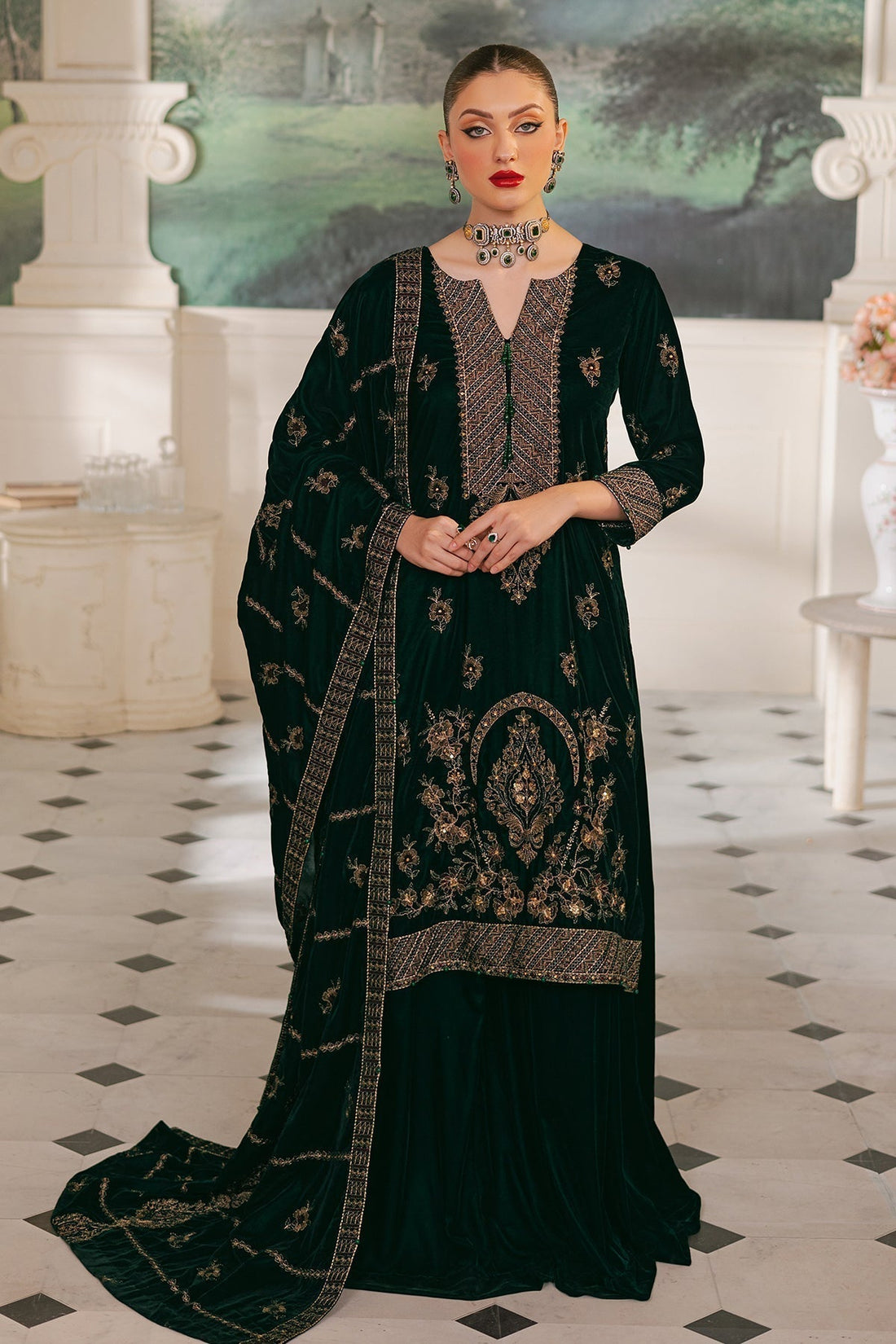 Raeesa Premium | Bareeza Velvet | VL-92 - House Of Hania