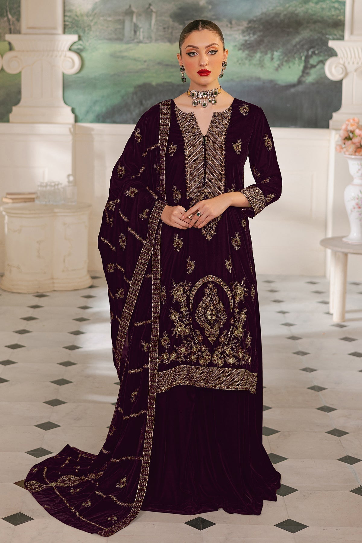 Raeesa Premium | Bareeza Velvet | VL-92 - House Of Hania