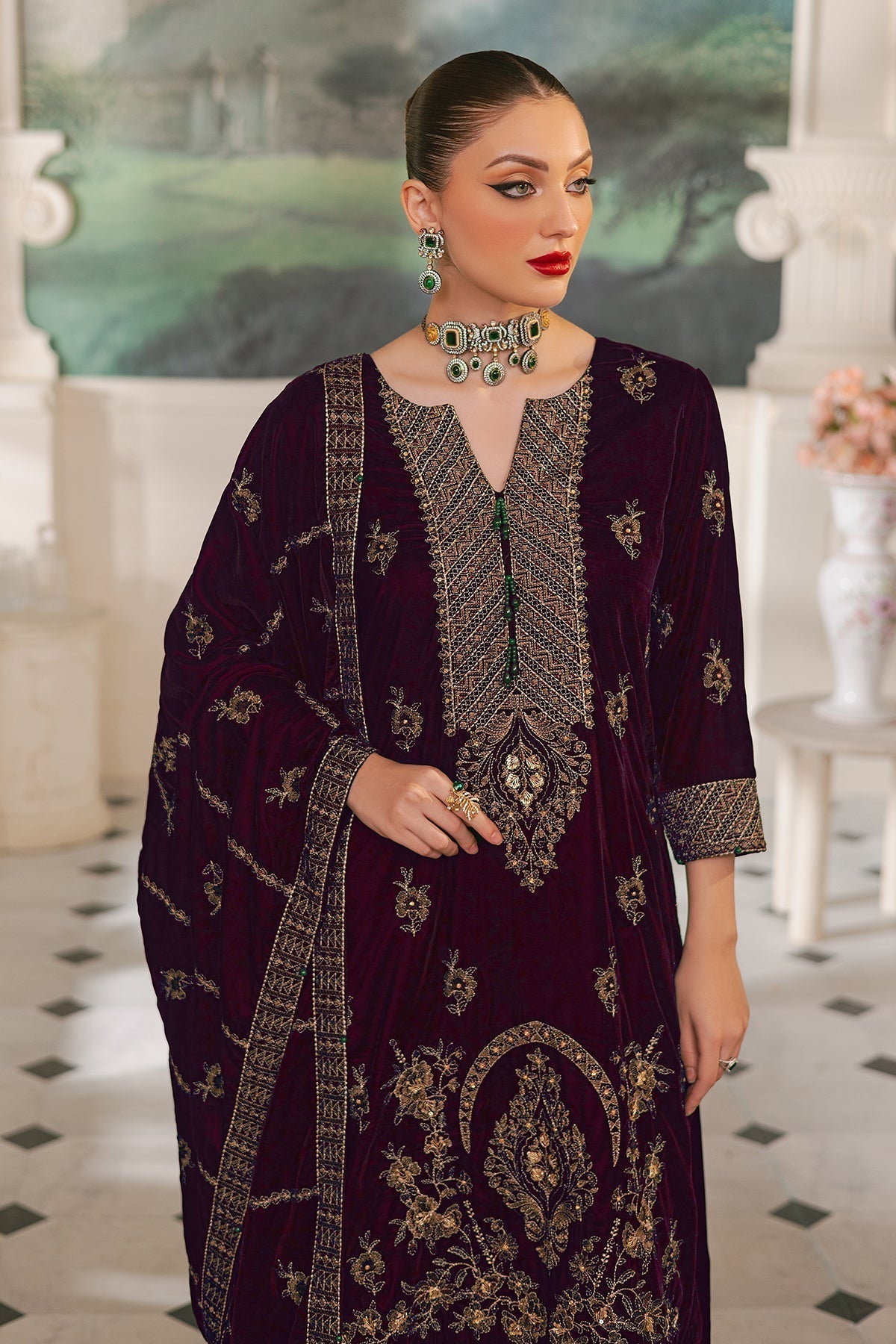 Raeesa Premium | Bareeza Velvet | VL-92 - House Of Hania