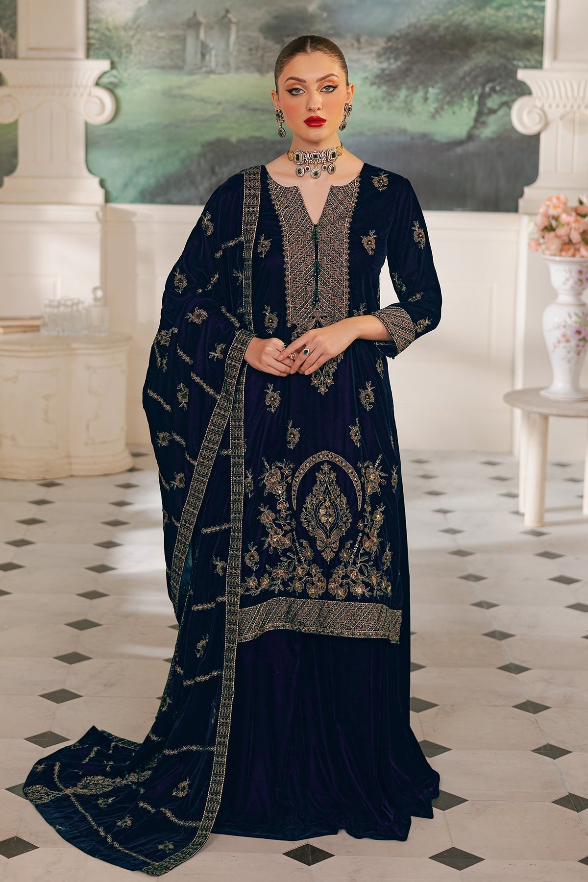 Raeesa Premium | Bareeza Velvet | VL-92 - House Of Hania
