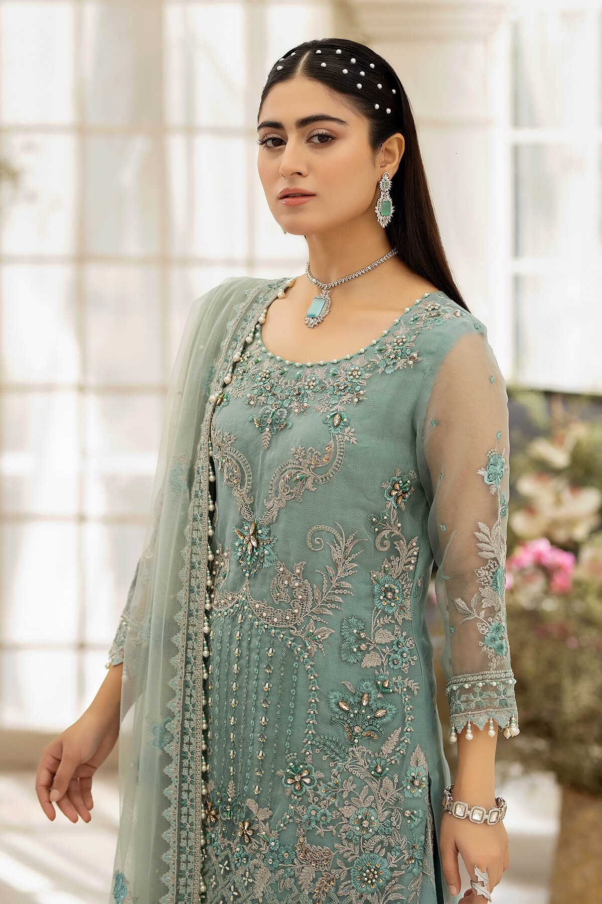 Raeesa Premium | Dehleez Formals | DL-1013 Caribbean Coast - House Of Hania