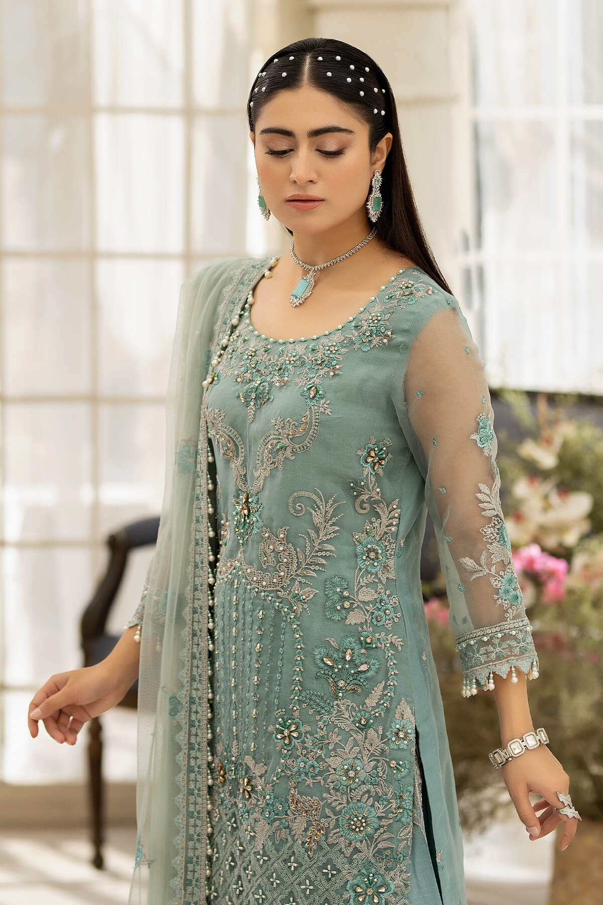 Raeesa Premium | Dehleez Formals | DL-1013 Caribbean Coast - House Of Hania