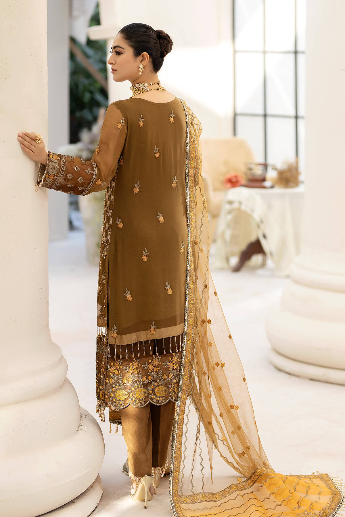 Raeesa Premium | Dehleez Formals | DL-1014 Imperial Brew - House Of Hania