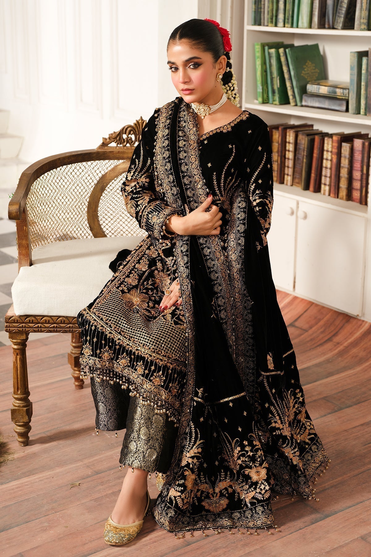 Raeesa Premium | Sheen Luxury Velvet | Naz - House Of Hania