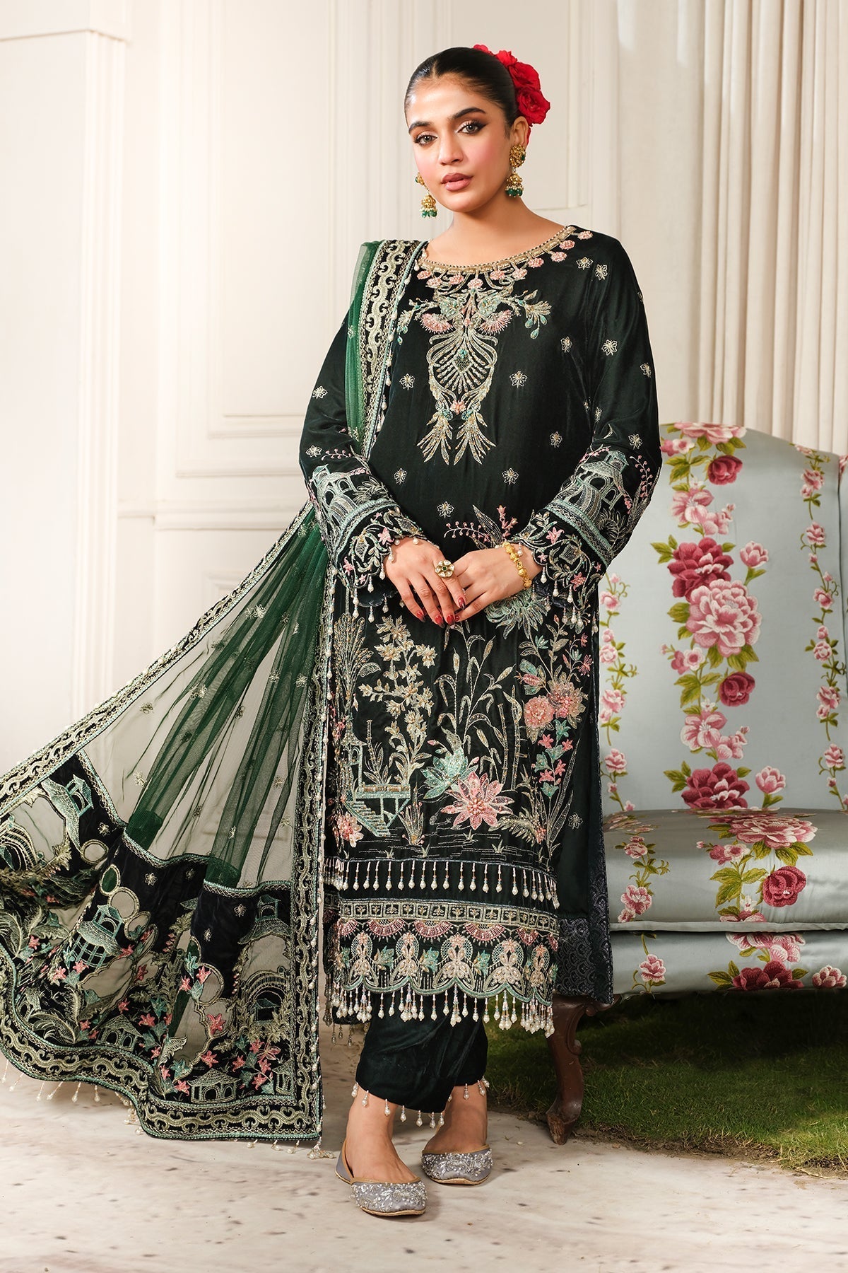 Raeesa Premium | Sheen Luxury Velvet | Talia - House Of Hania