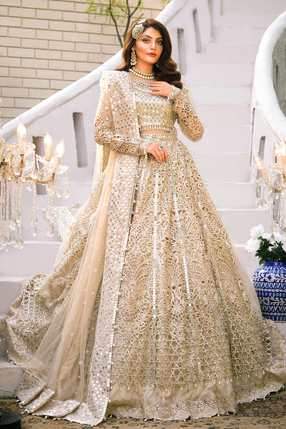 Raeesa Premium | Wajadan Wedding Formals |  WD-1 Pearl White - House Of Hania