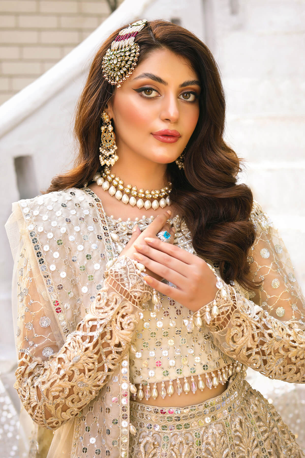 Raeesa Premium | Wajadan Wedding Formals |  WD-1 Pearl White - House Of Hania