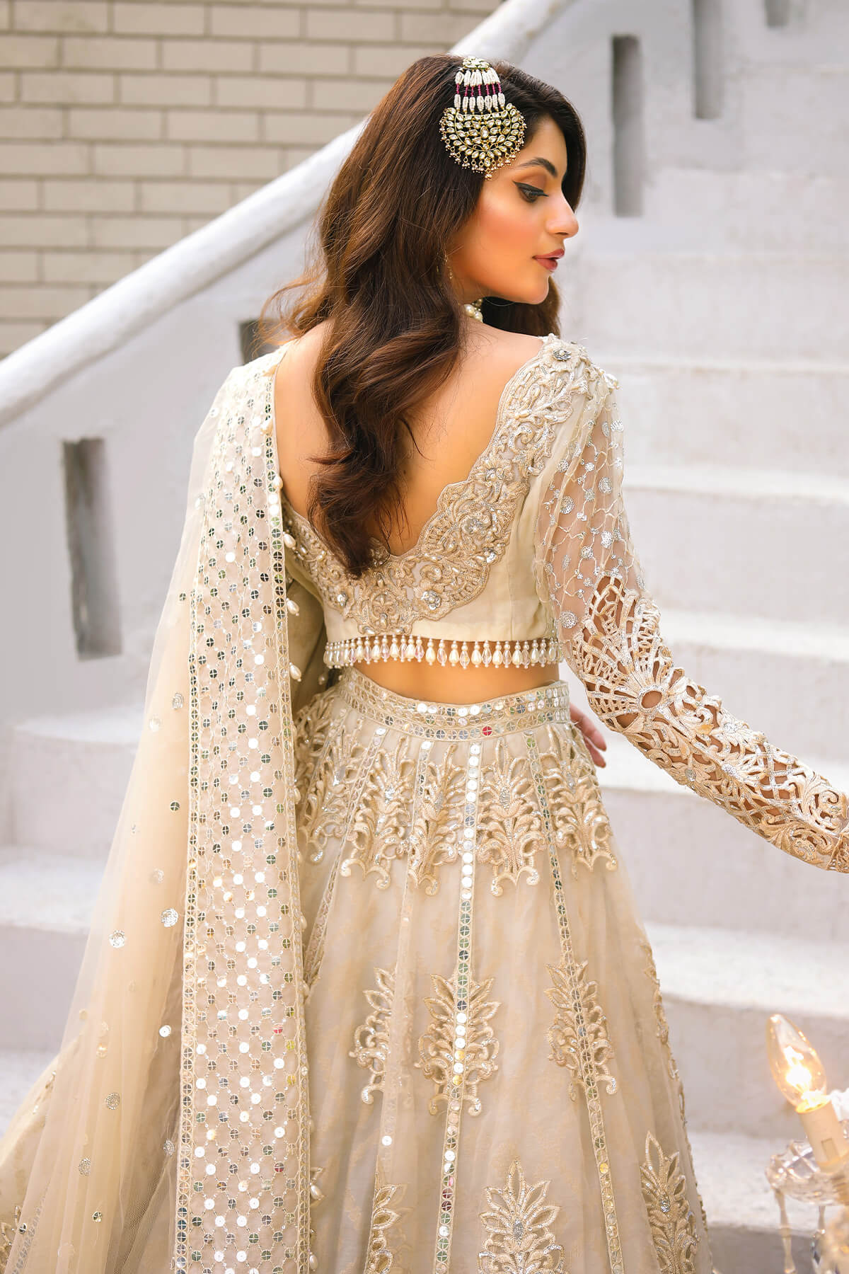 Raeesa Premium | Wajadan Wedding Formals |  WD-1 Pearl White - House Of Hania
