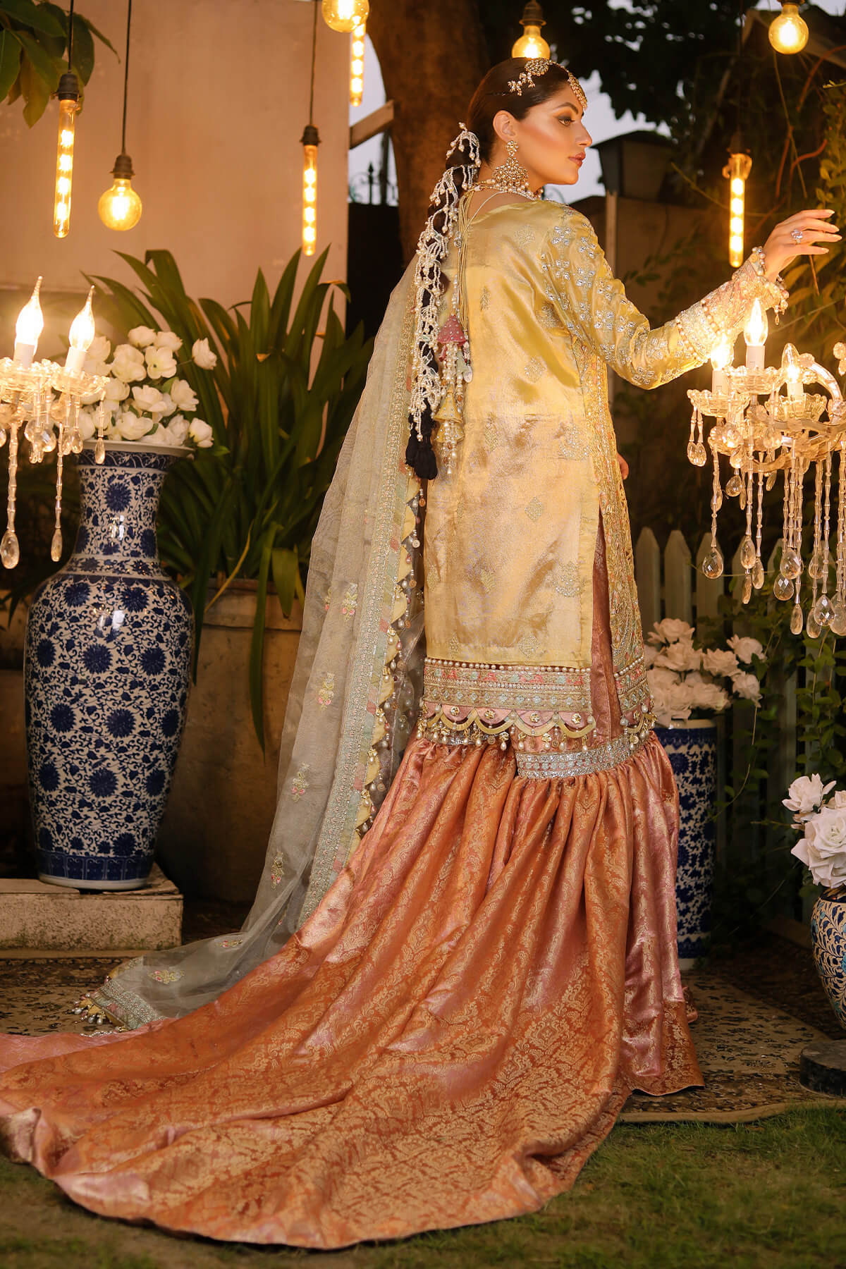 Raeesa Premium | Wajadan Wedding Formals | WD-4 Lemon Chiffon - House Of Hania