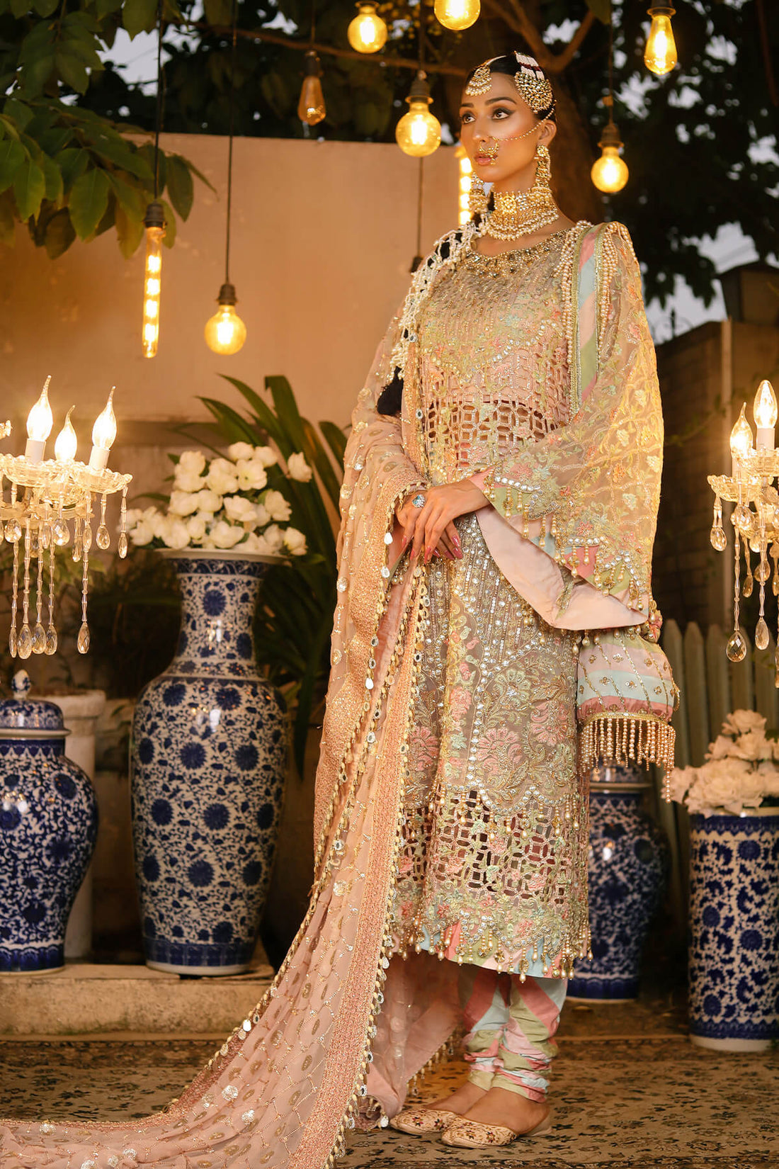 Raeesa Premium | Wajadan Wedding Formals | WD-6 Powder Peach - House Of Hania