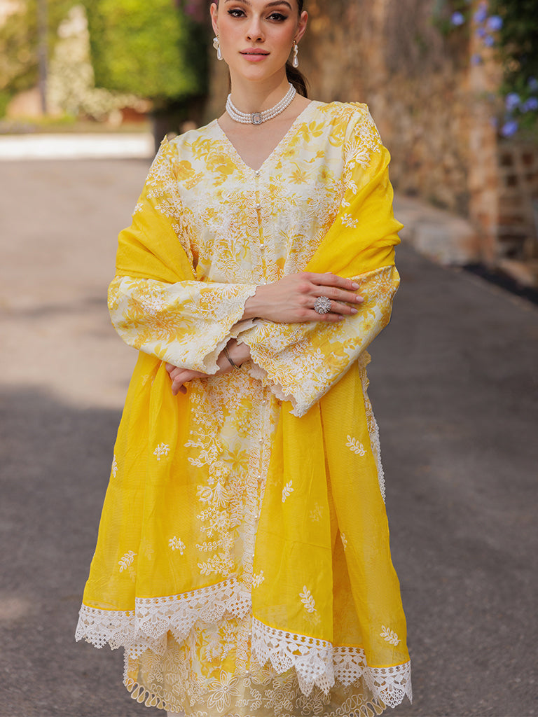 Rajbari | Floral Symphony Lawn 25 | RB-01 - House Of Hania