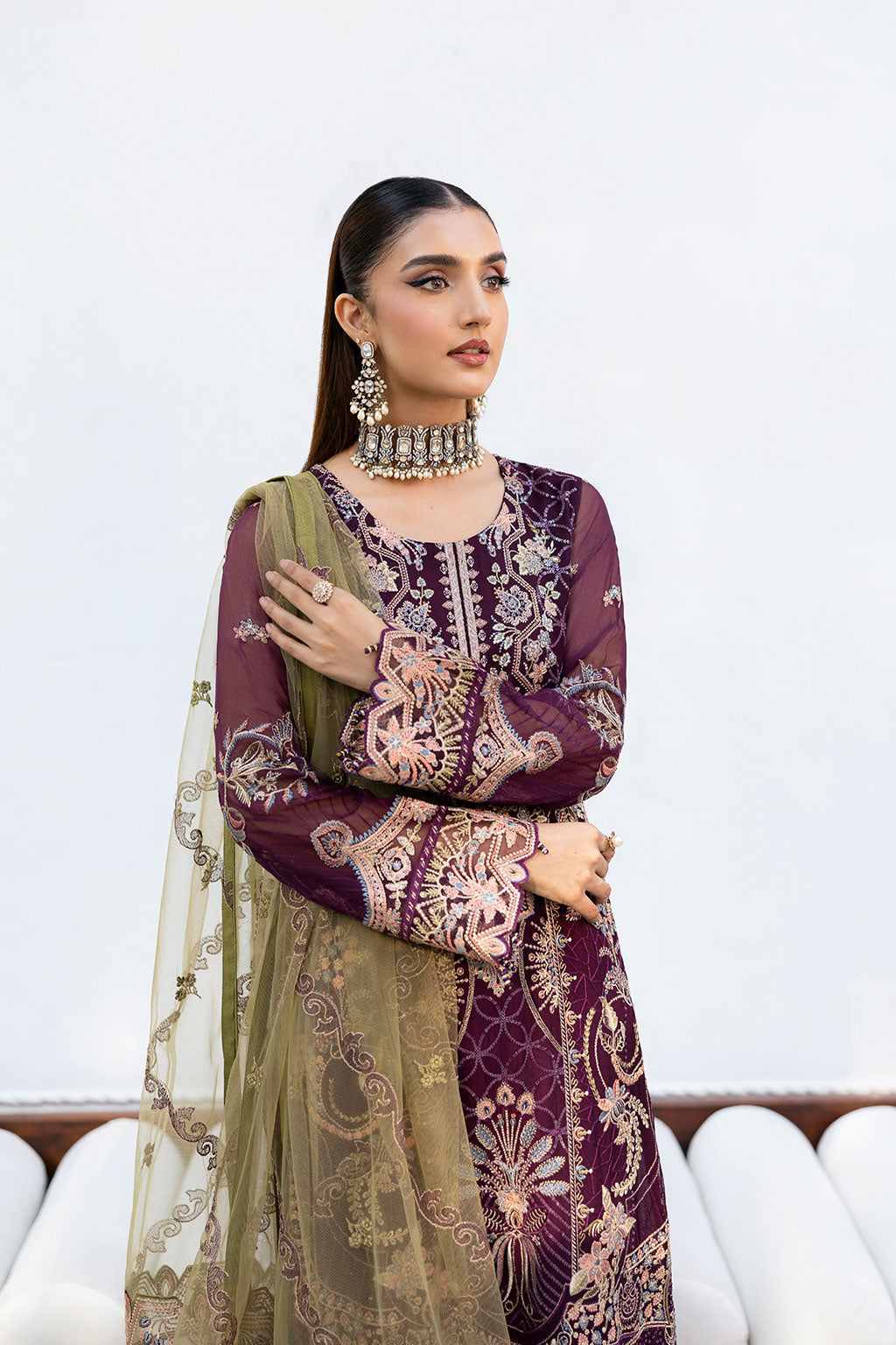 Ramsha | Chevron Chiffon Collection | A-1002 - House Of Hania