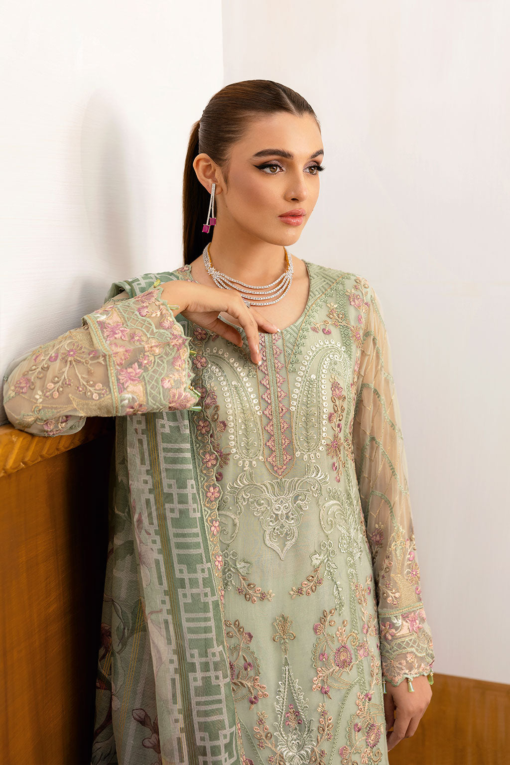 Ramsha | Chevron Chiffon Collection | A-1003 - House Of Hania