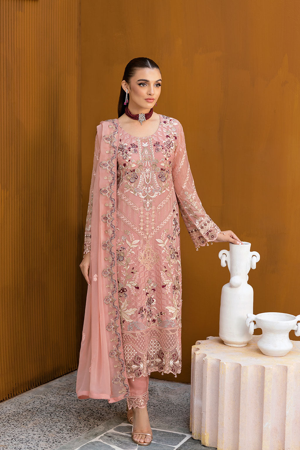 Ramsha | Chevron Chiffon Collection | A-1005 - House Of Hania