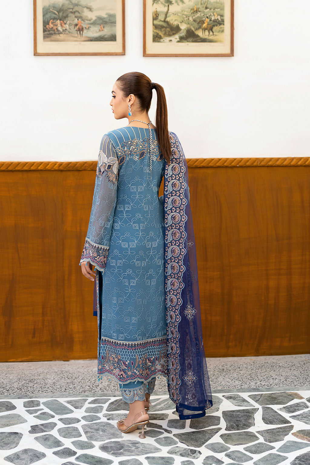 Ramsha | Chevron Chiffon Collection | A-1006 - House Of Hania