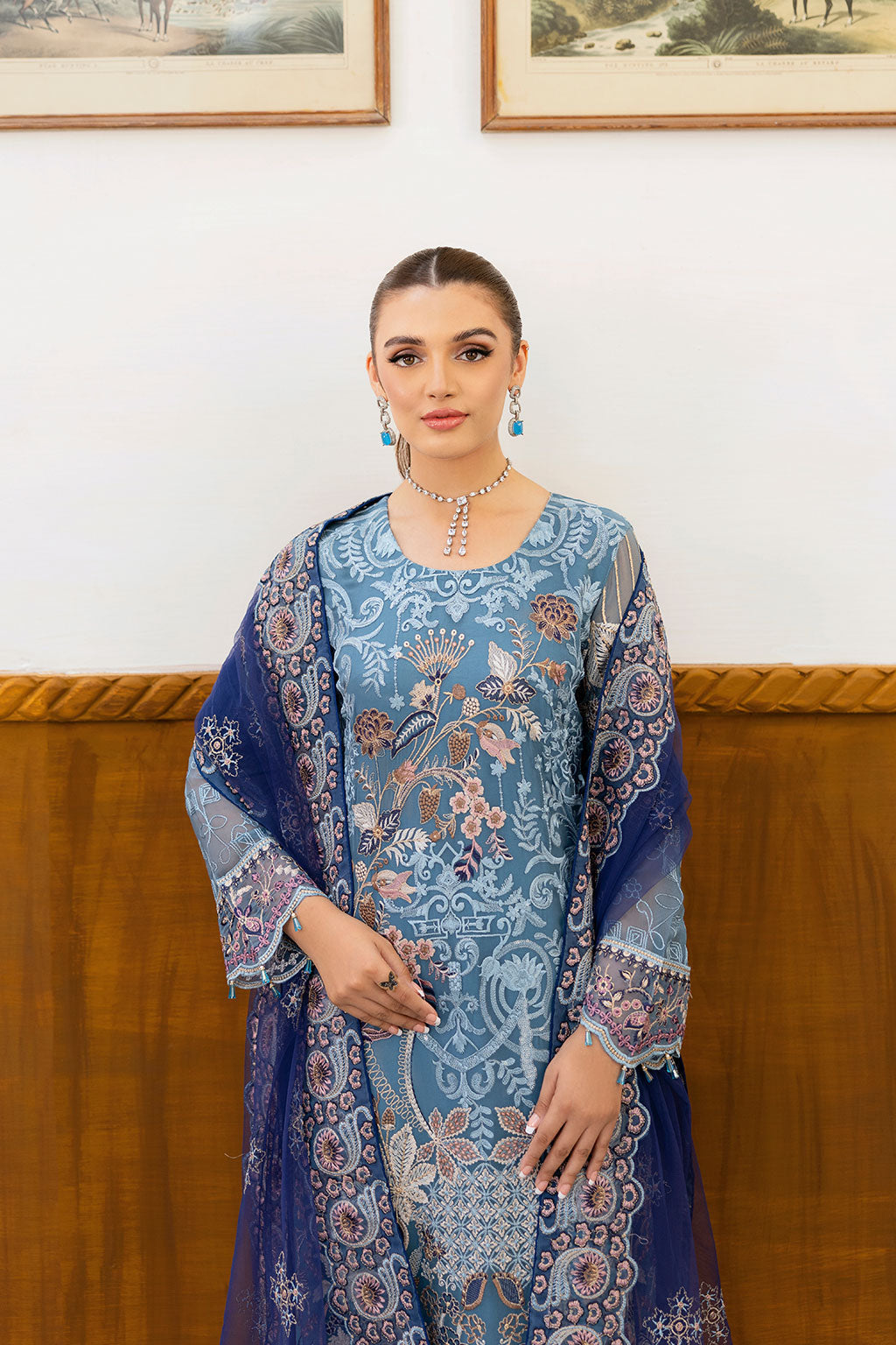 Ramsha | Chevron Chiffon Collection | A-1006 - House Of Hania