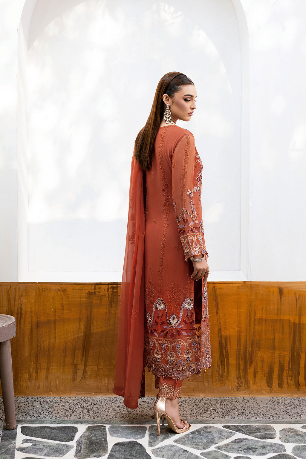 Ramsha | Chevron Chiffon Collection | A-1007 - House Of Hania