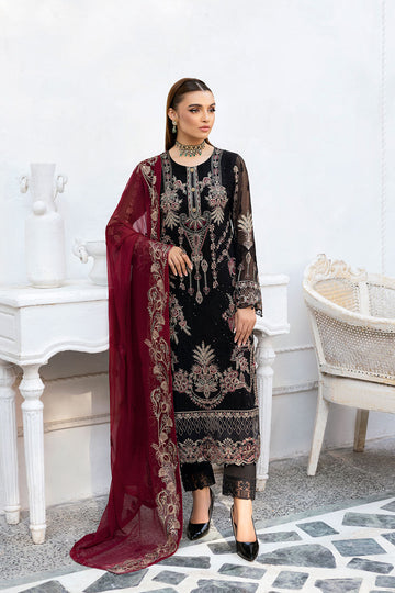 Ramsha | Chevron Chiffon Collection | A-1008 - House Of Hania