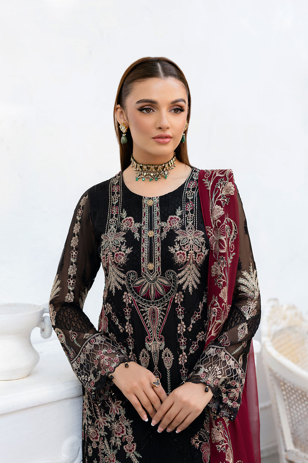 Ramsha | Chevron Chiffon Collection | A-1008 - House Of Hania