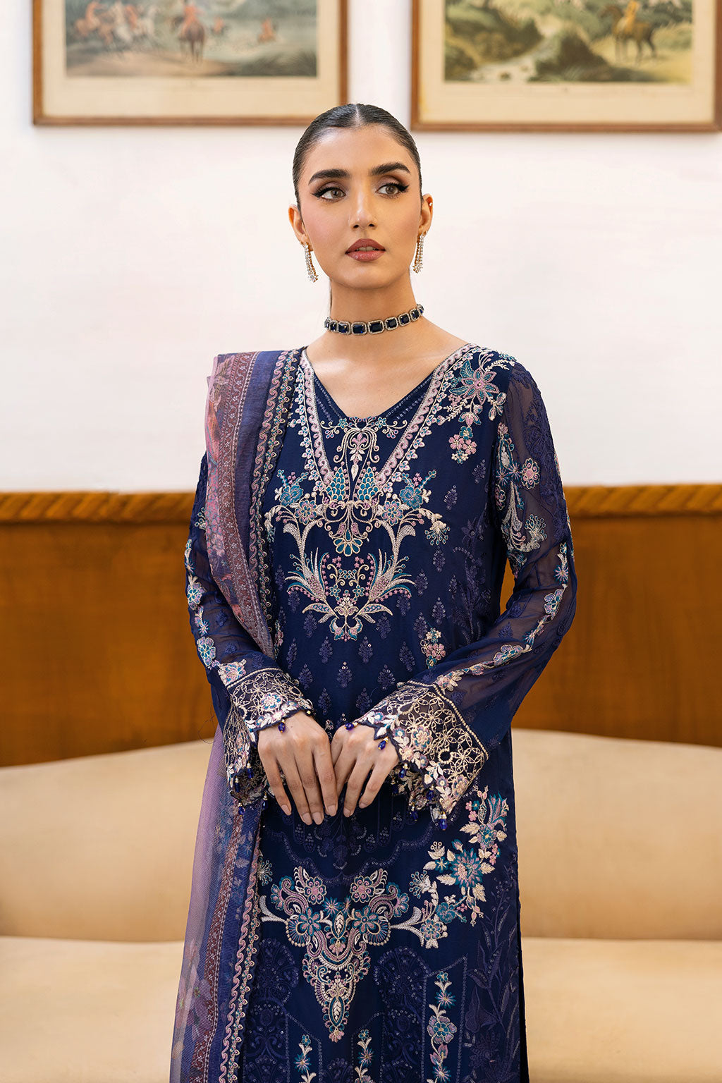 Ramsha | Chevron Chiffon Collection | A-1012 - House Of Hania