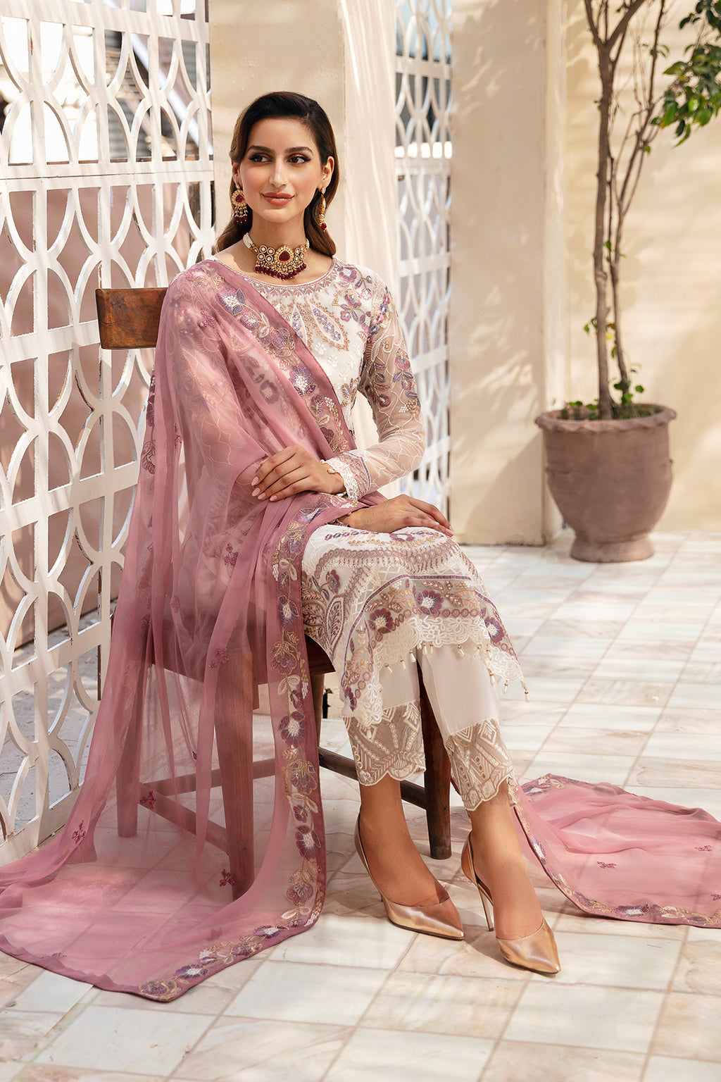 Ramsha | Chevron Chiffon Collection | A-902 - House Of Hania
