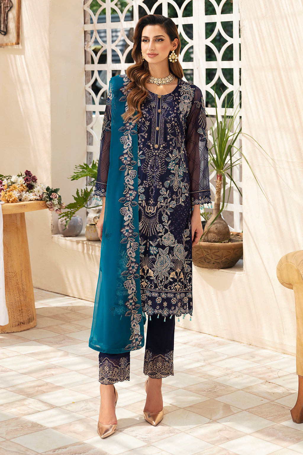 Ramsha | Chevron Chiffon Collection | A-903 - House Of Hania