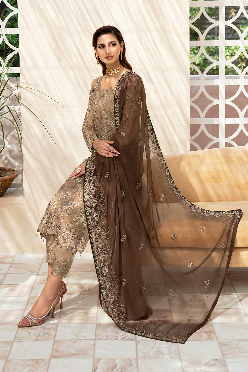 Ramsha | Chevron Chiffon Collection |A-904 - House Of Hania