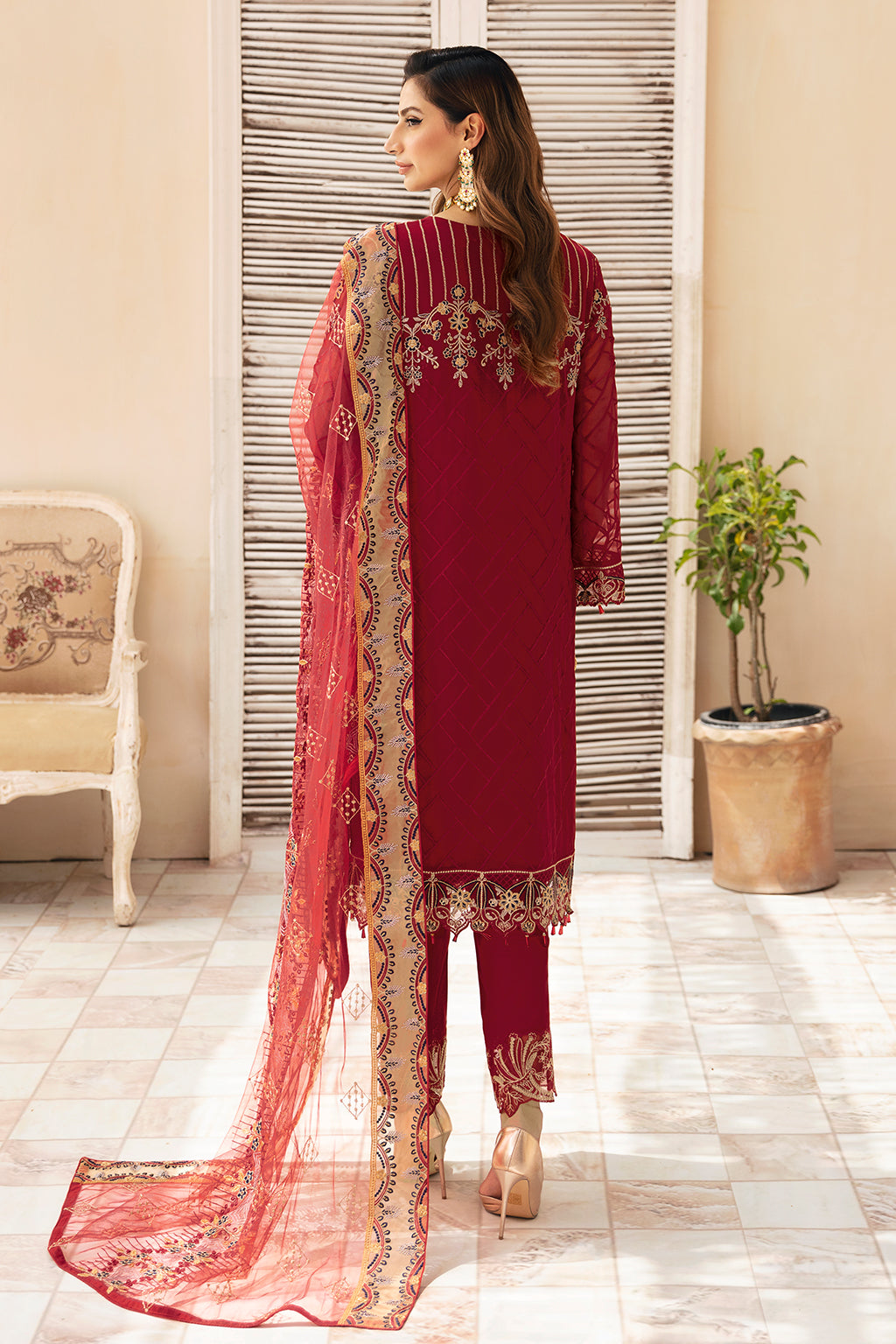 Ramsha | Chevron Chiffon Collection | A-907 - House Of Hania