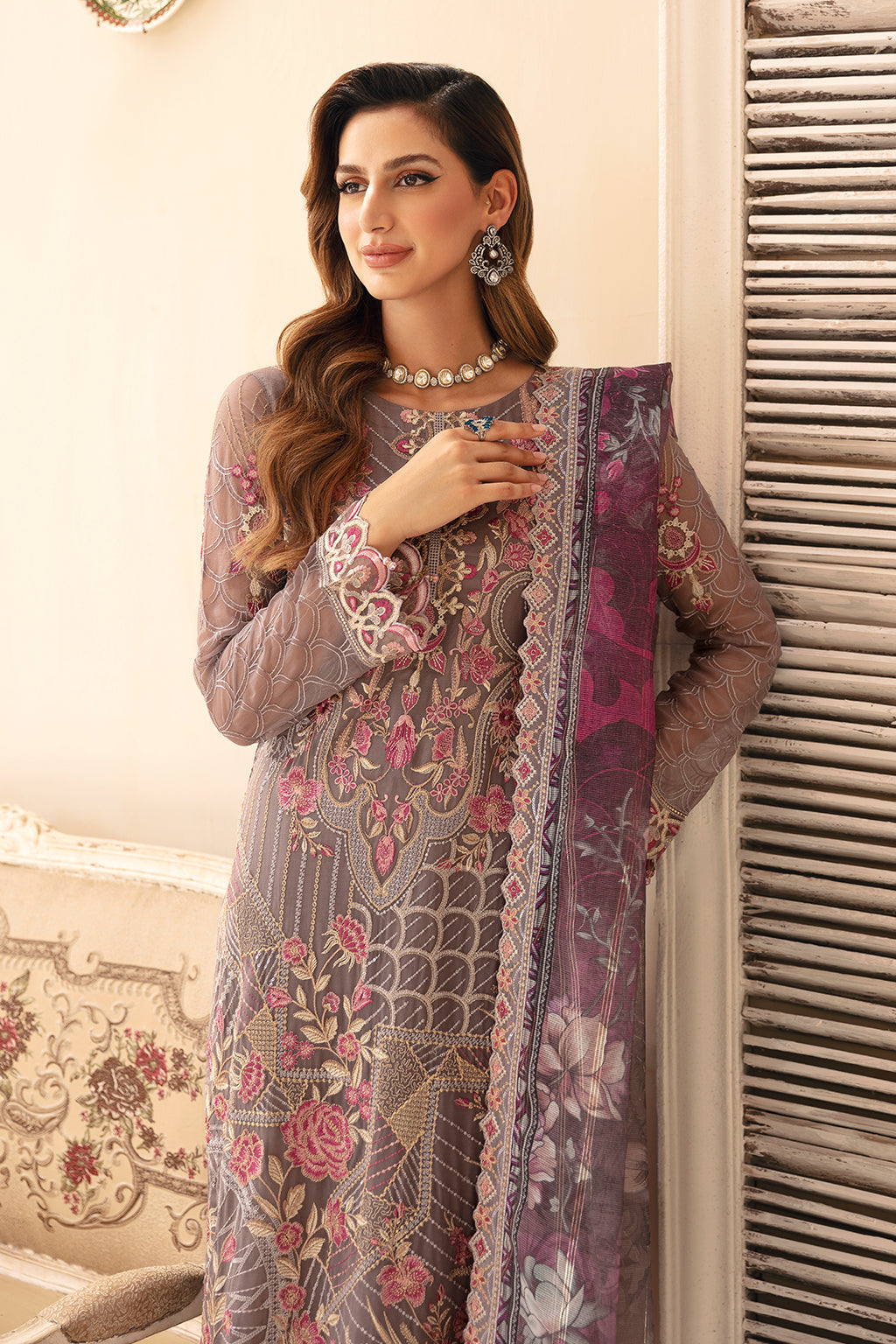Ramsha | Chevron Chiffon Collection | A-908 - House Of Hania