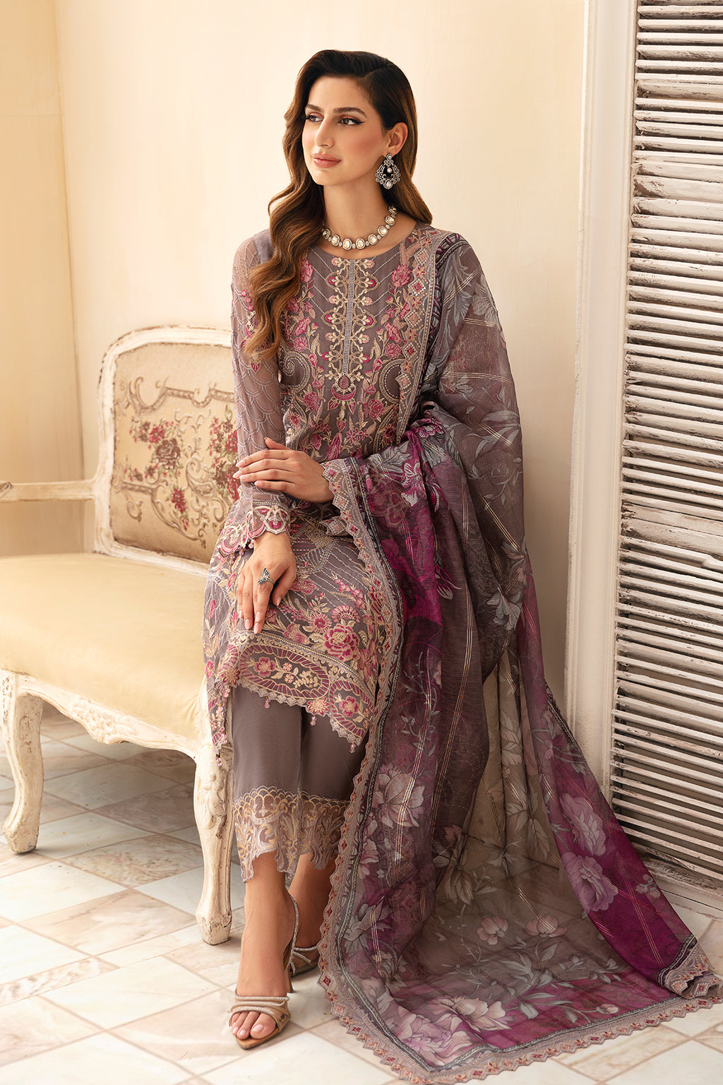 Ramsha | Chevron Chiffon Collection | A-908 - House Of Hania