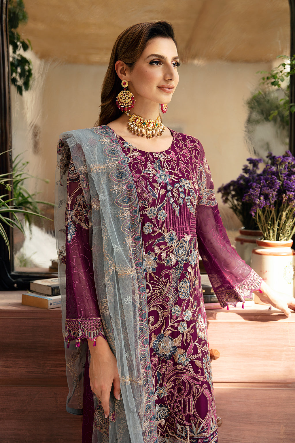Ramsha | Chevron Chiffon Collection | A-911 - House Of Hania